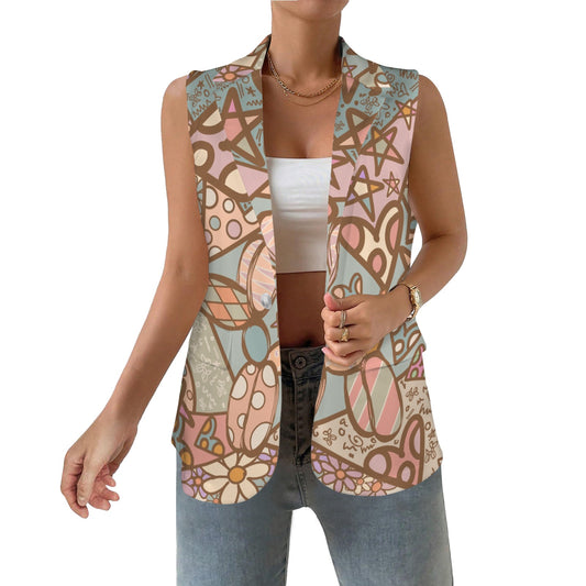 Pastel Patchwork Pup Vest for Women
