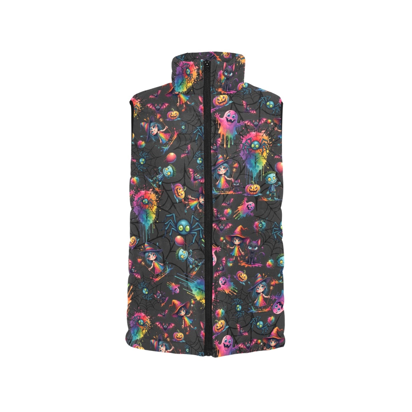Black Padded vest with Halloween Design perfect for Party Entertainers