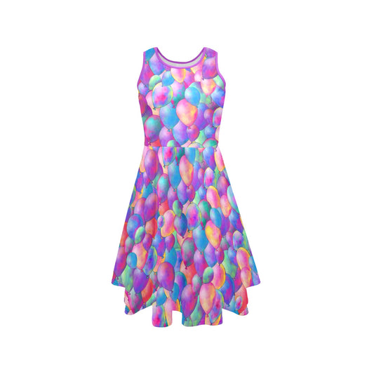 Sleeveless dress with Helium Balloon print