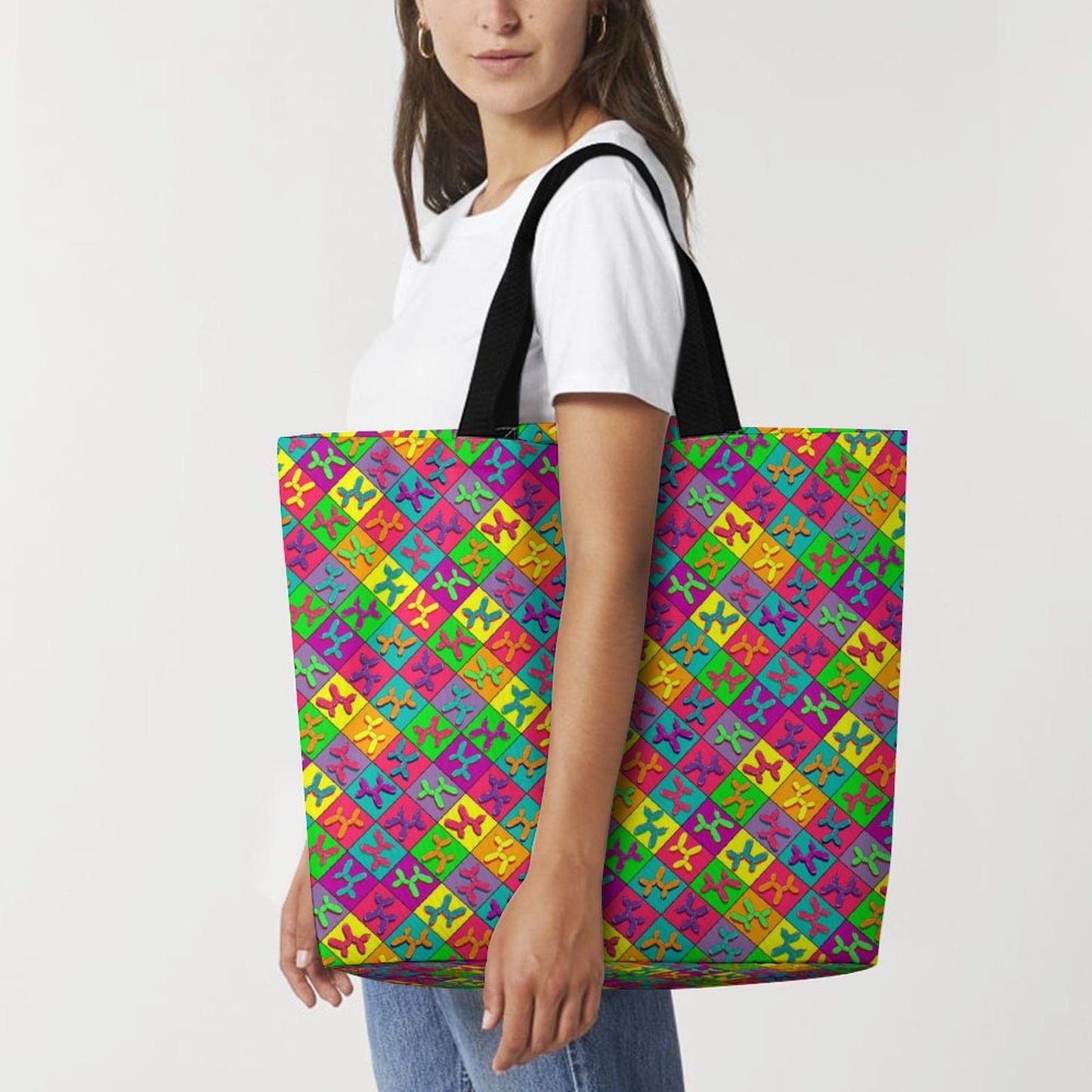Colourful Balloon dog design grocery bag