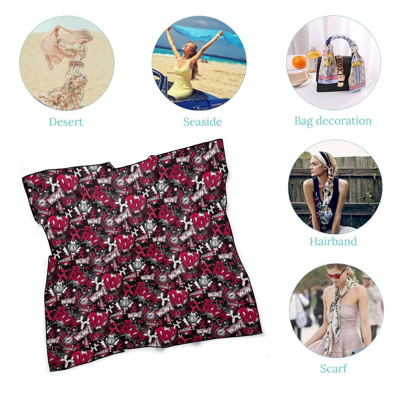 Scarf for balloon twisting Red, White and Black