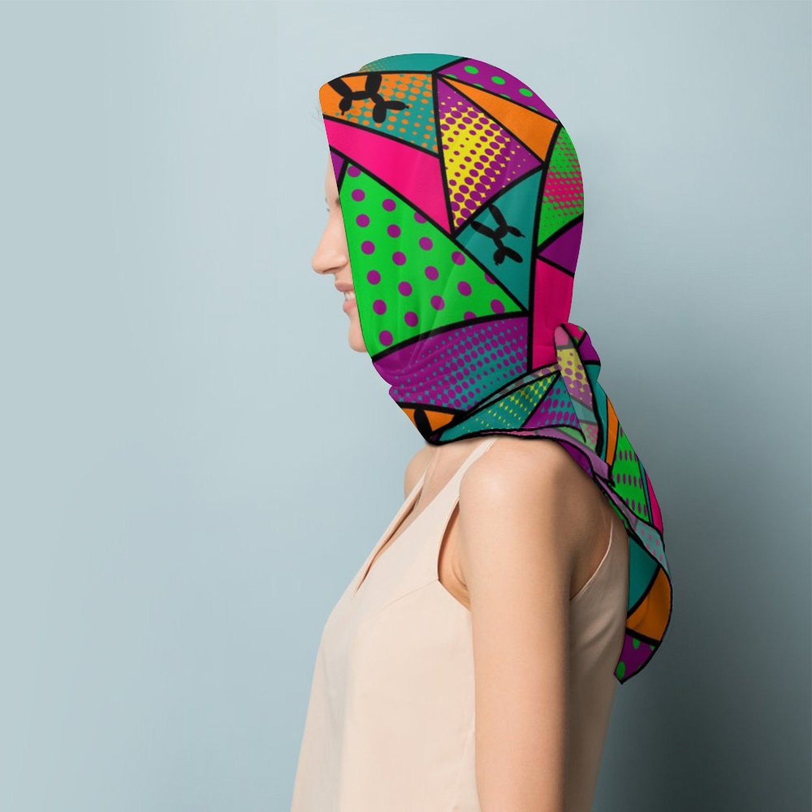Colourful head scarf for entertainers