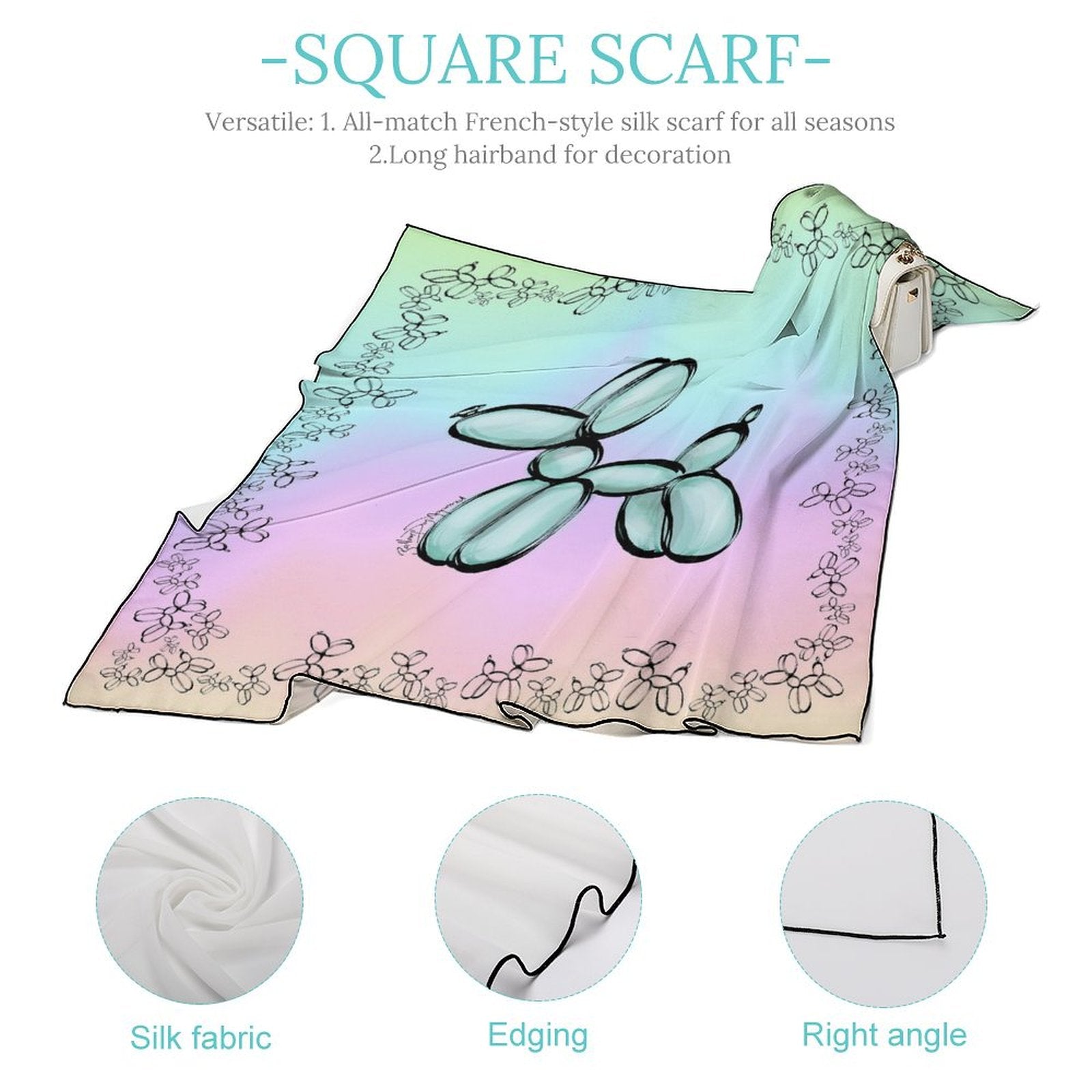 Pastel scarf with balloon dogs for balloon artists