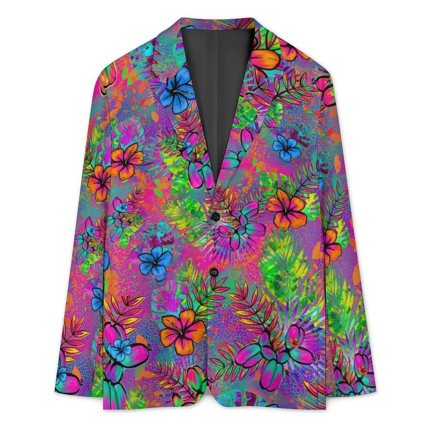 Colourful floral suit jacket with balloon dogs and flowers
