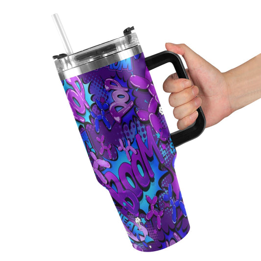 Purple and Blue Balloon dog Tumbler Cup 40 OZ
