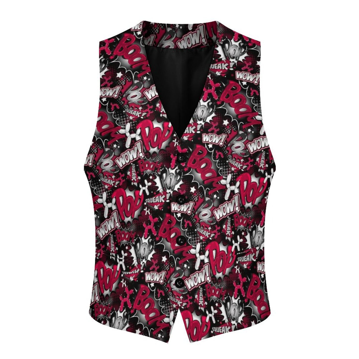 Red Black and White vest for balloon artists, face painters and entertainers