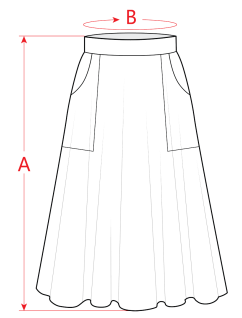 Glow Dogs - Elastic Waist Midi Skirt with Pockets