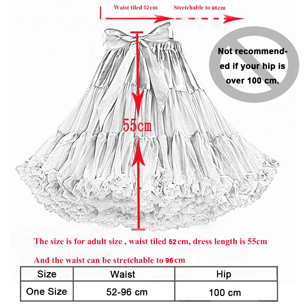 Pink-Purple Long Puffy Petticoat (55cm or 21.6 Inches long)