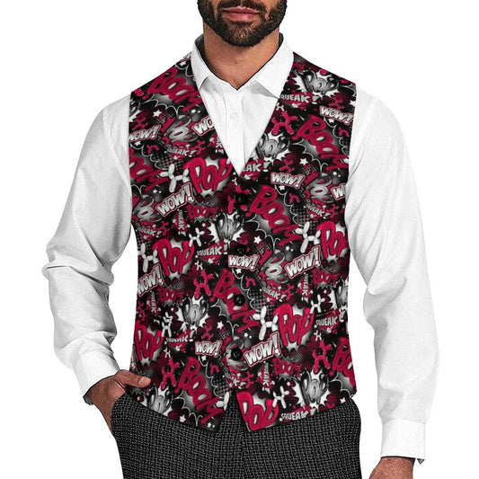 Balloon twister vest for balloon artists red white and black