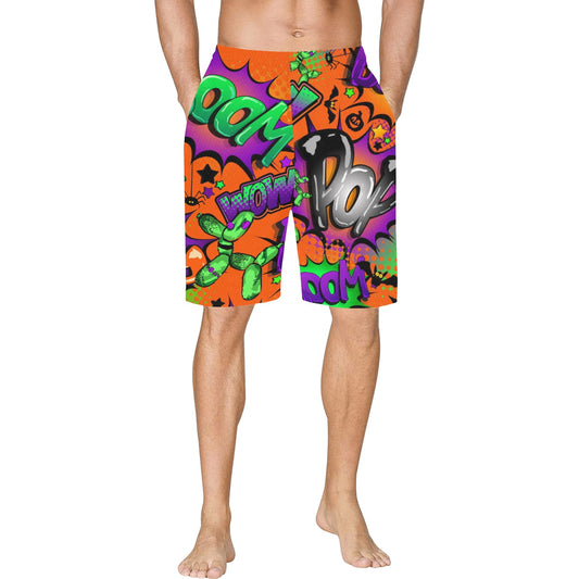 Orange Halloween shorts for Balloon twisting and face painting