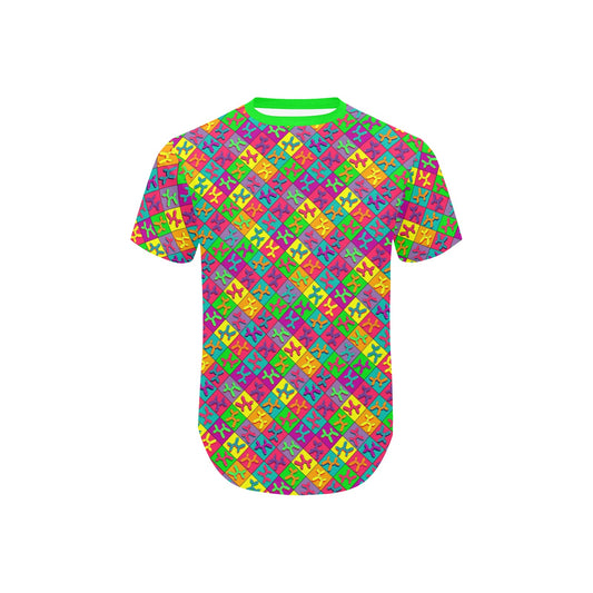 Retro Balloon dog design T-Shirt with curved hem