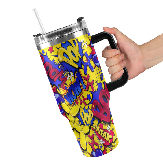 Comic BOOM! 40 Oz Stainless steel cup for Balloon Twisters and Face Painters