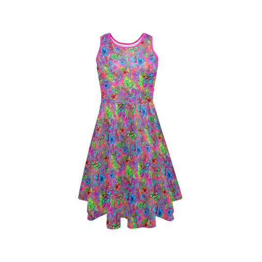 Fun colourful tropical balloon dog dress for balloon twisting