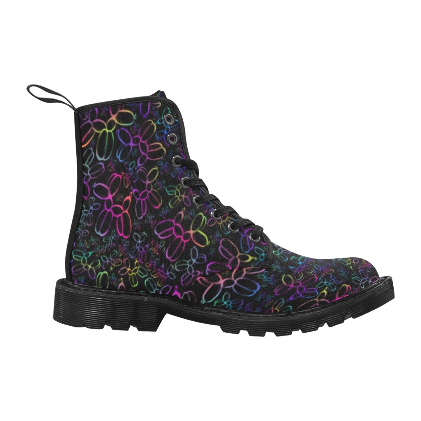 Balloon Artist Boots with colourful balloon dogs