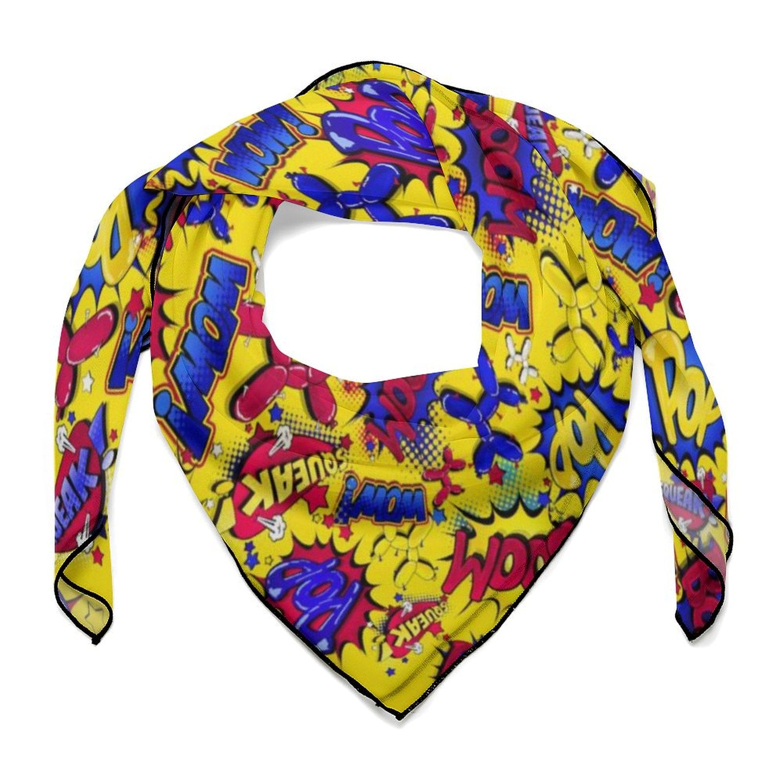 Fun comic book scarf for balloon twisters and artists