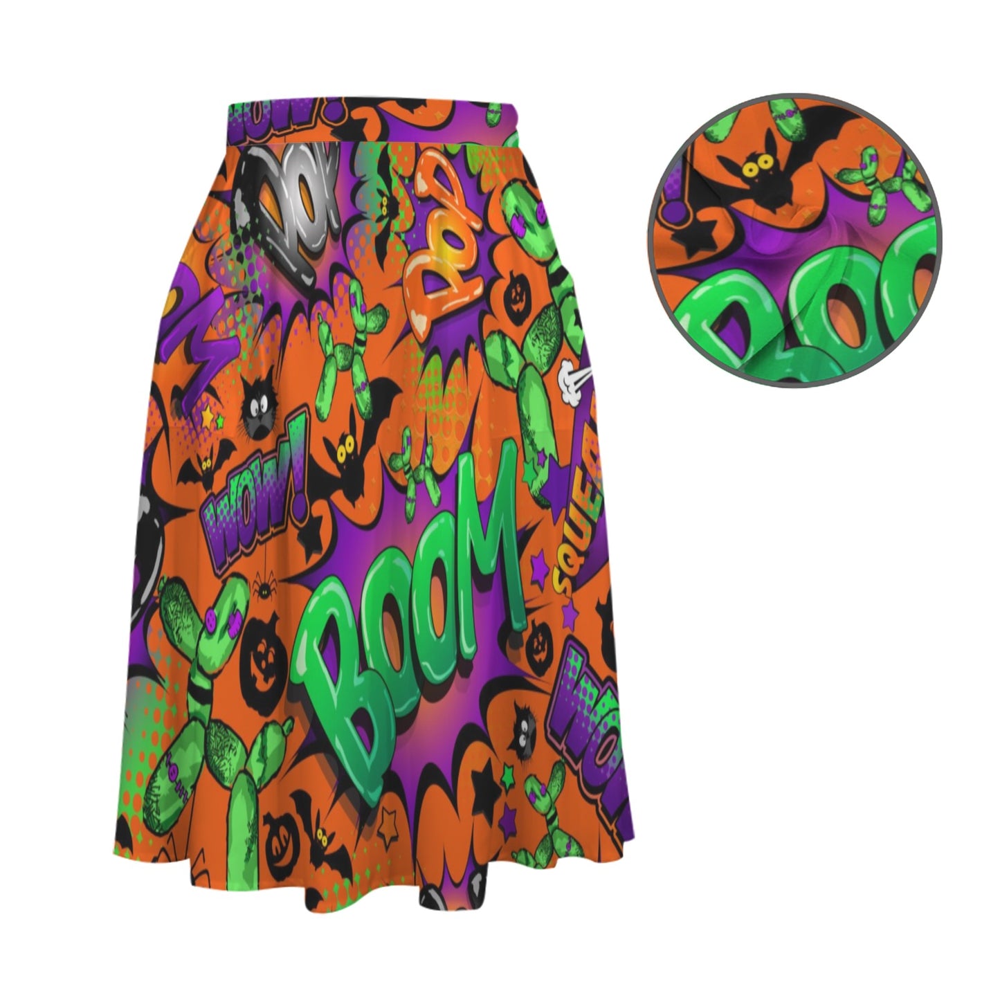 Orange, Purple and Green Halloween skirt