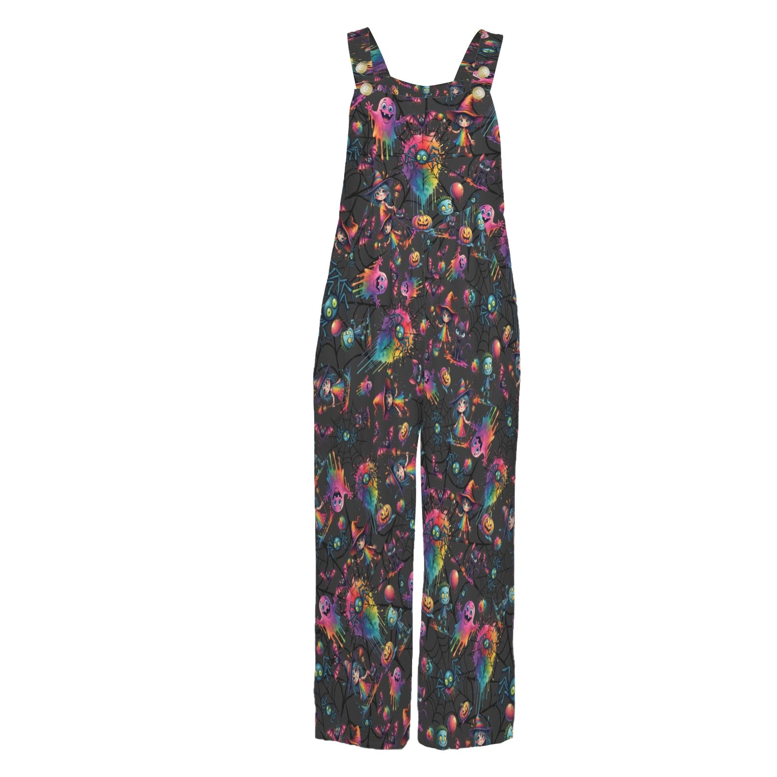 Amazing Halloween overalls with fun detailed characters