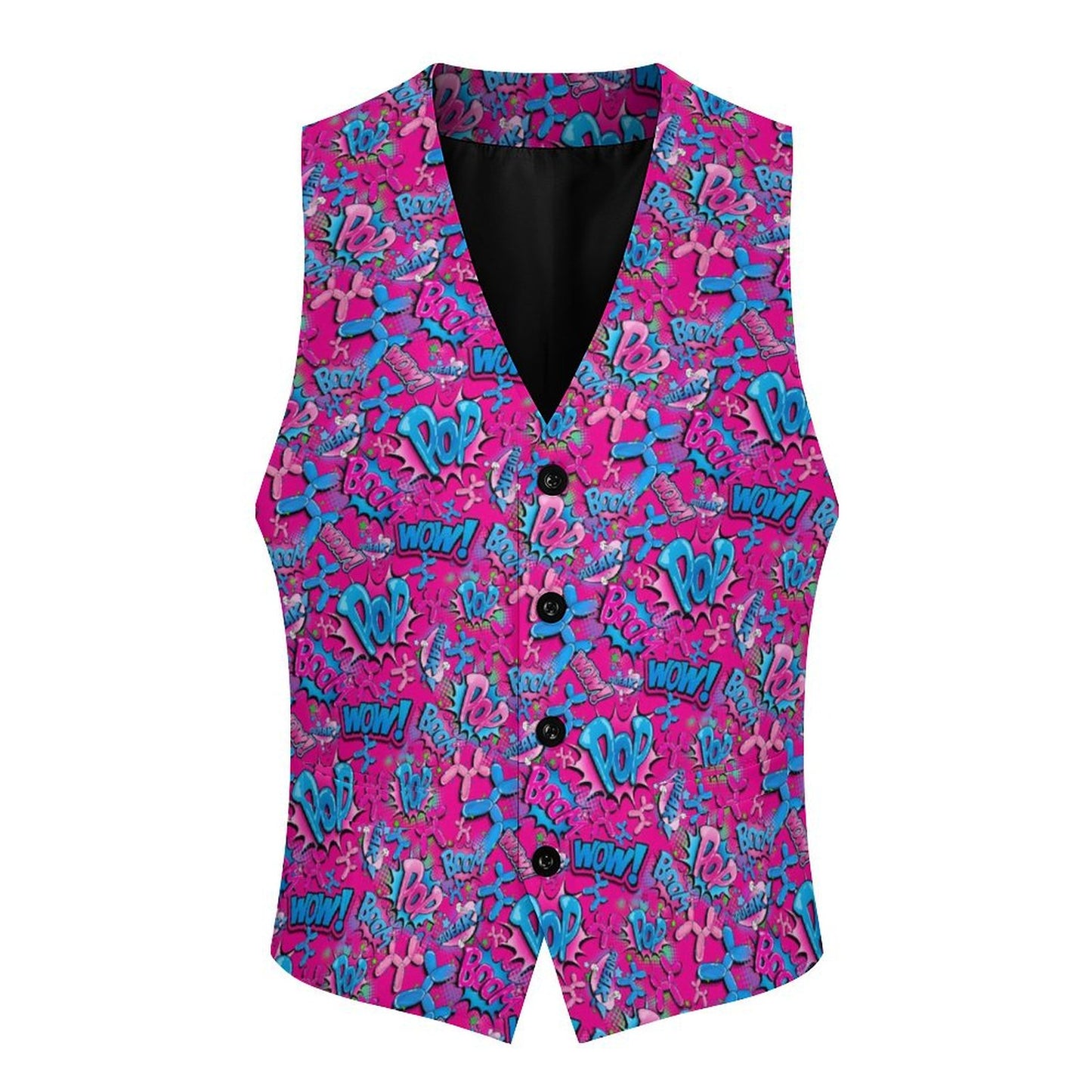 Pink Vest with balloon animal print for Professional Balloon Twisters