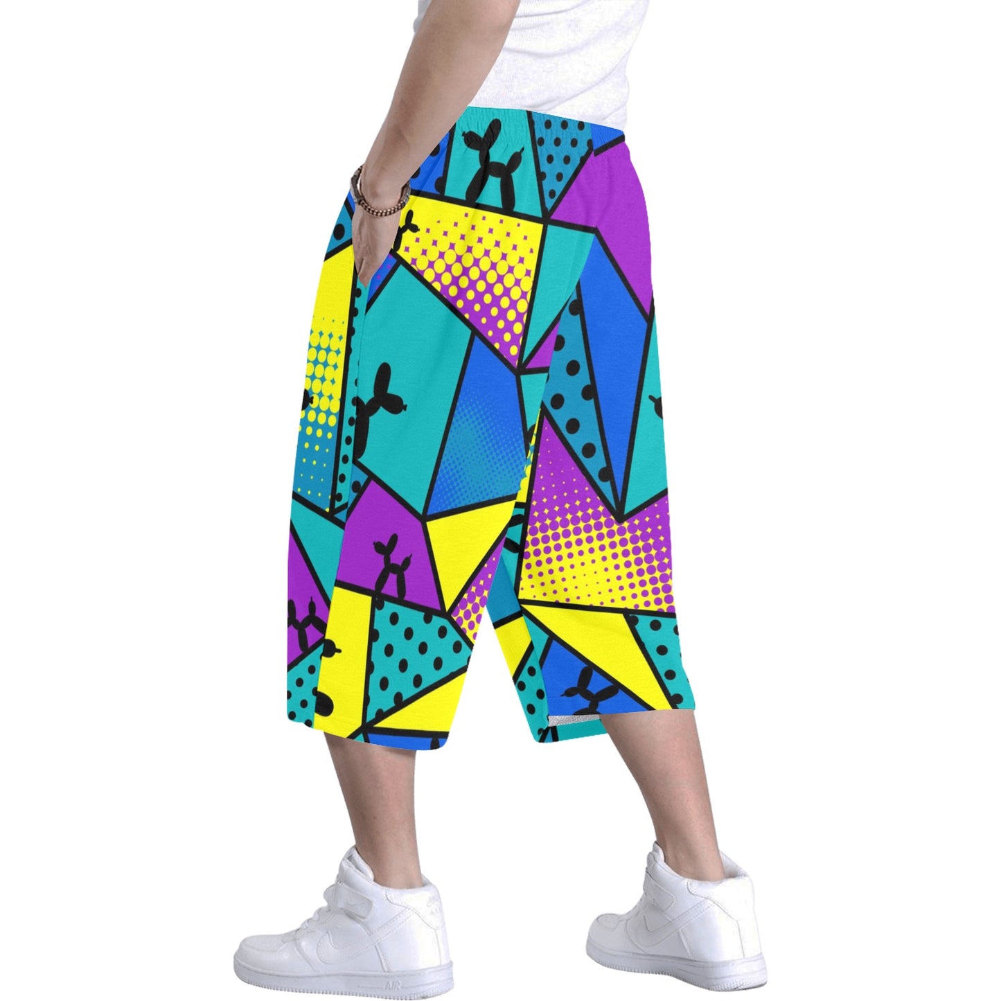 Shorts for balloon twisters Blue and Yellow