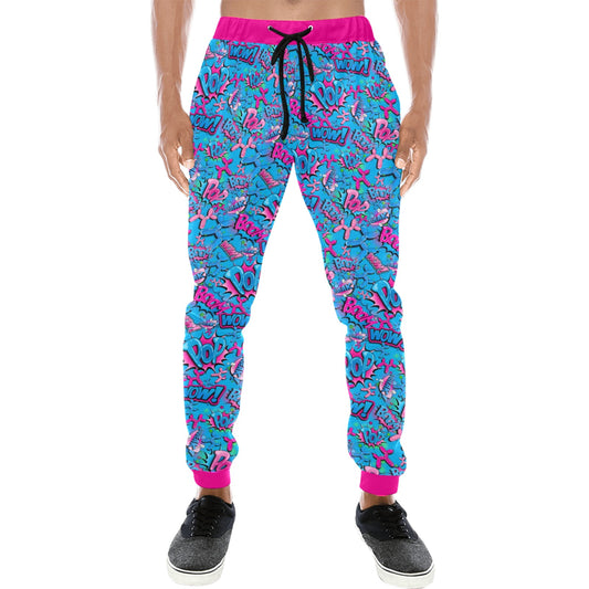 Blue and Pink Balloon twister track pants