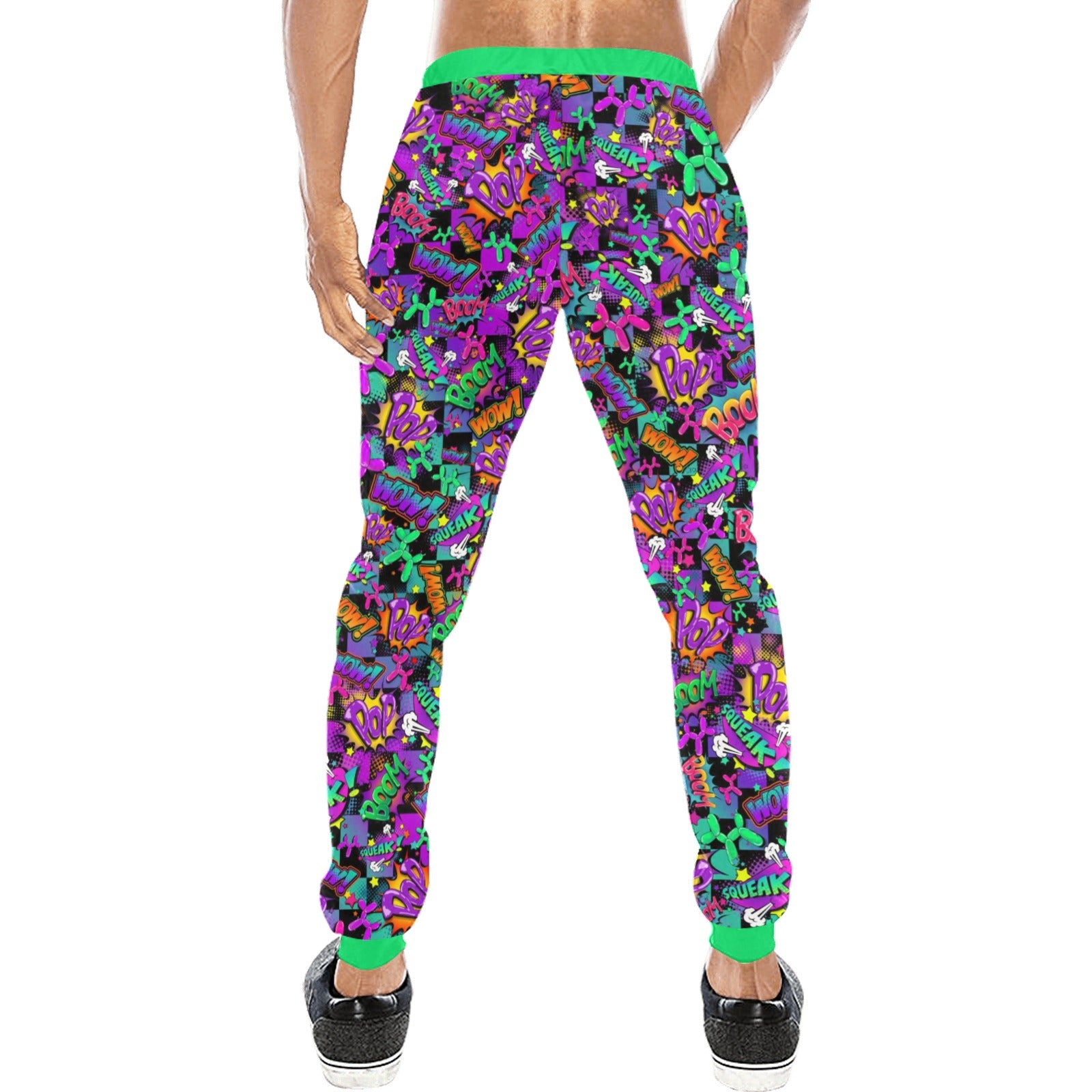 Fun colourful track pants for balloon artists