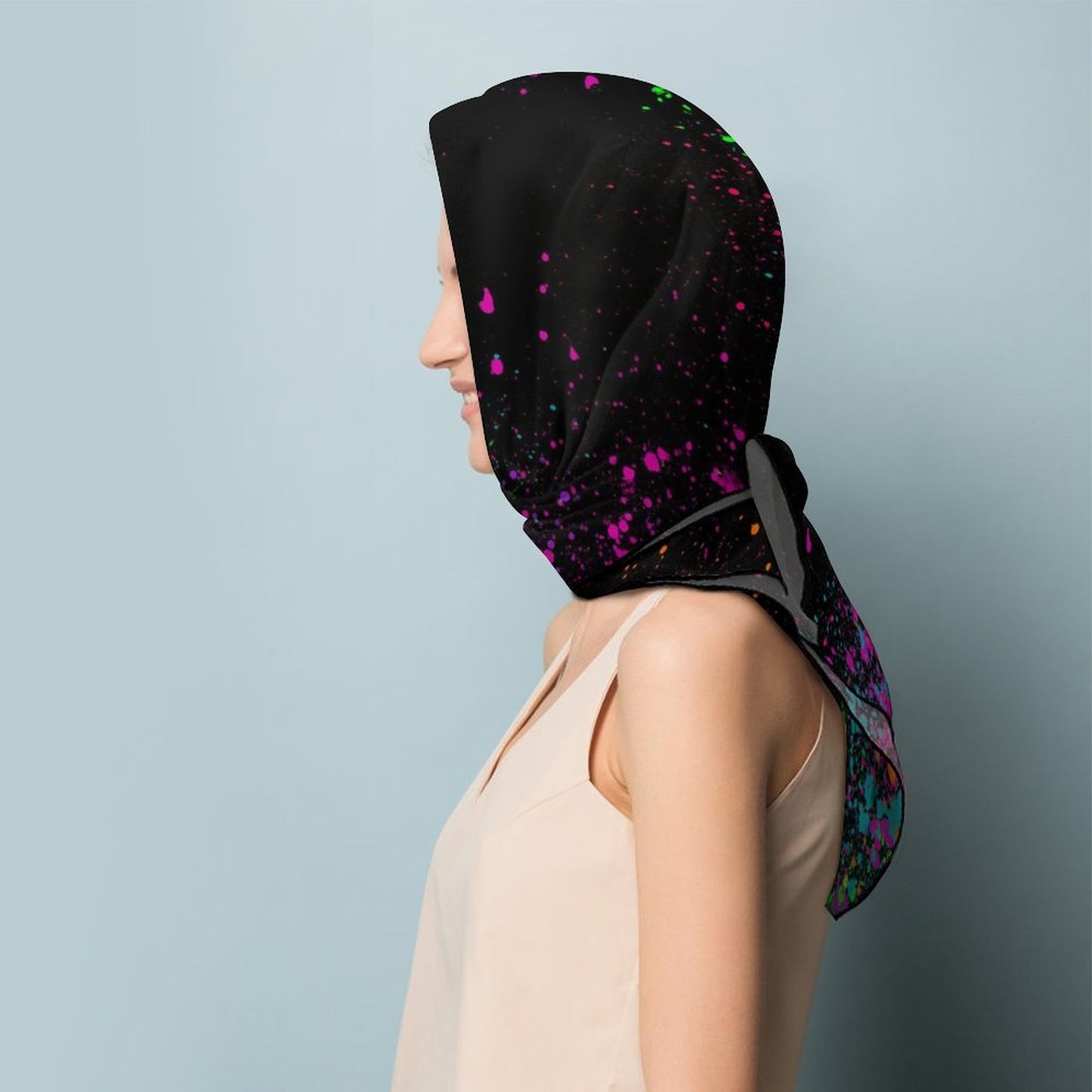 Fun paint splatter scarf
