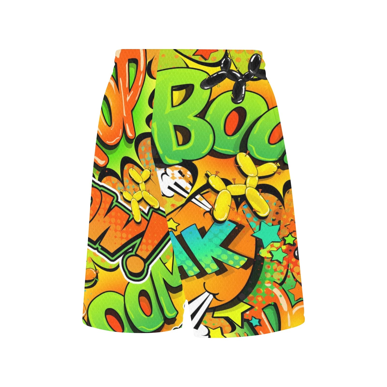 Green and Orange Pop Art Balloon Shorts