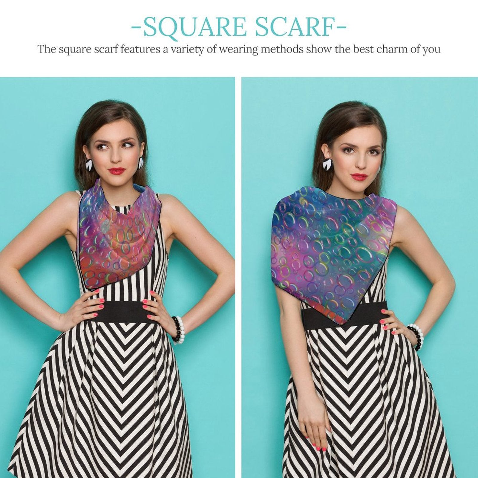 Rainbow bubble scarf fun and colourful