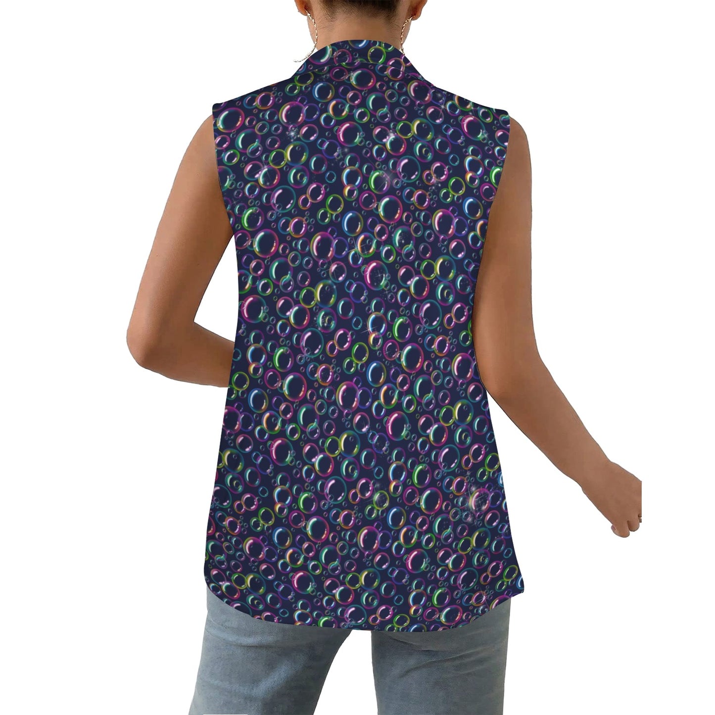 Bubble Artist Vest Rainbow bubbles on navy