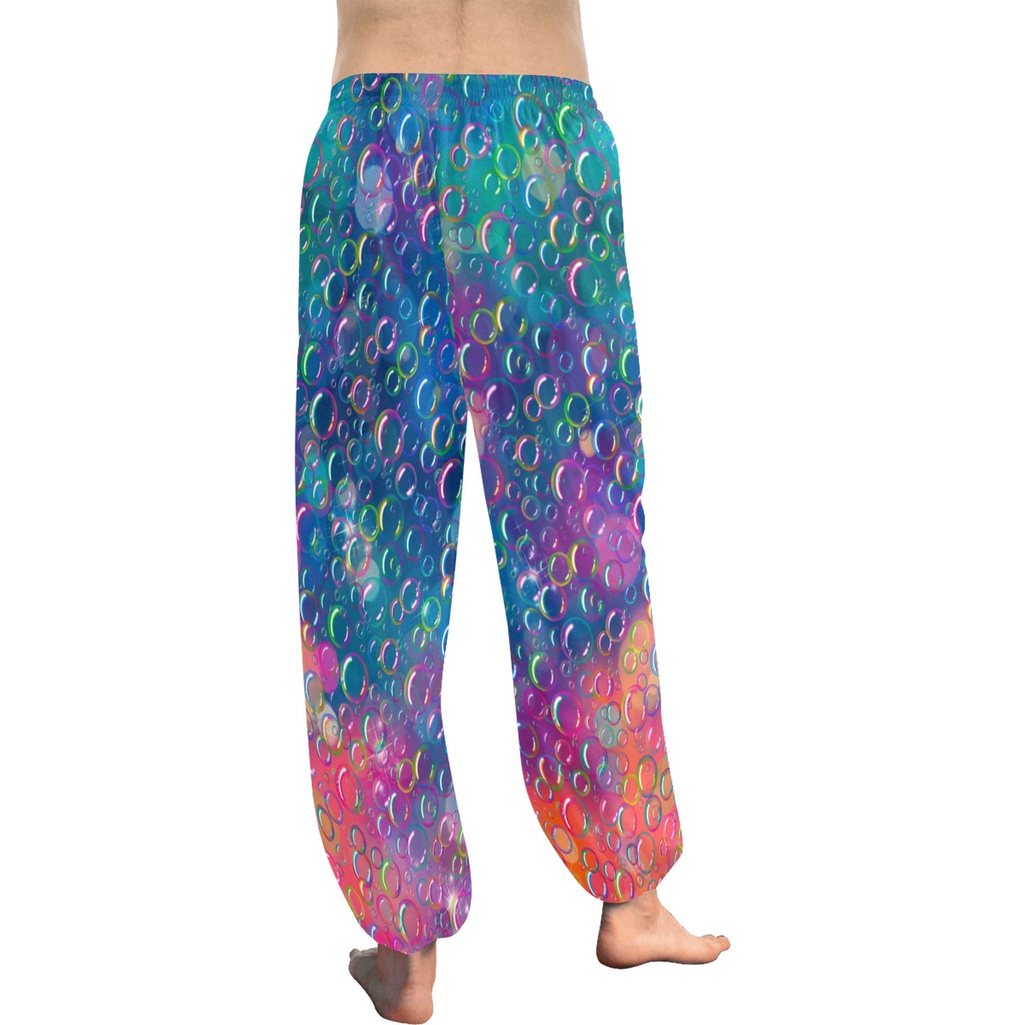 Harem pants with rainbow bubbles for kids party entertainers