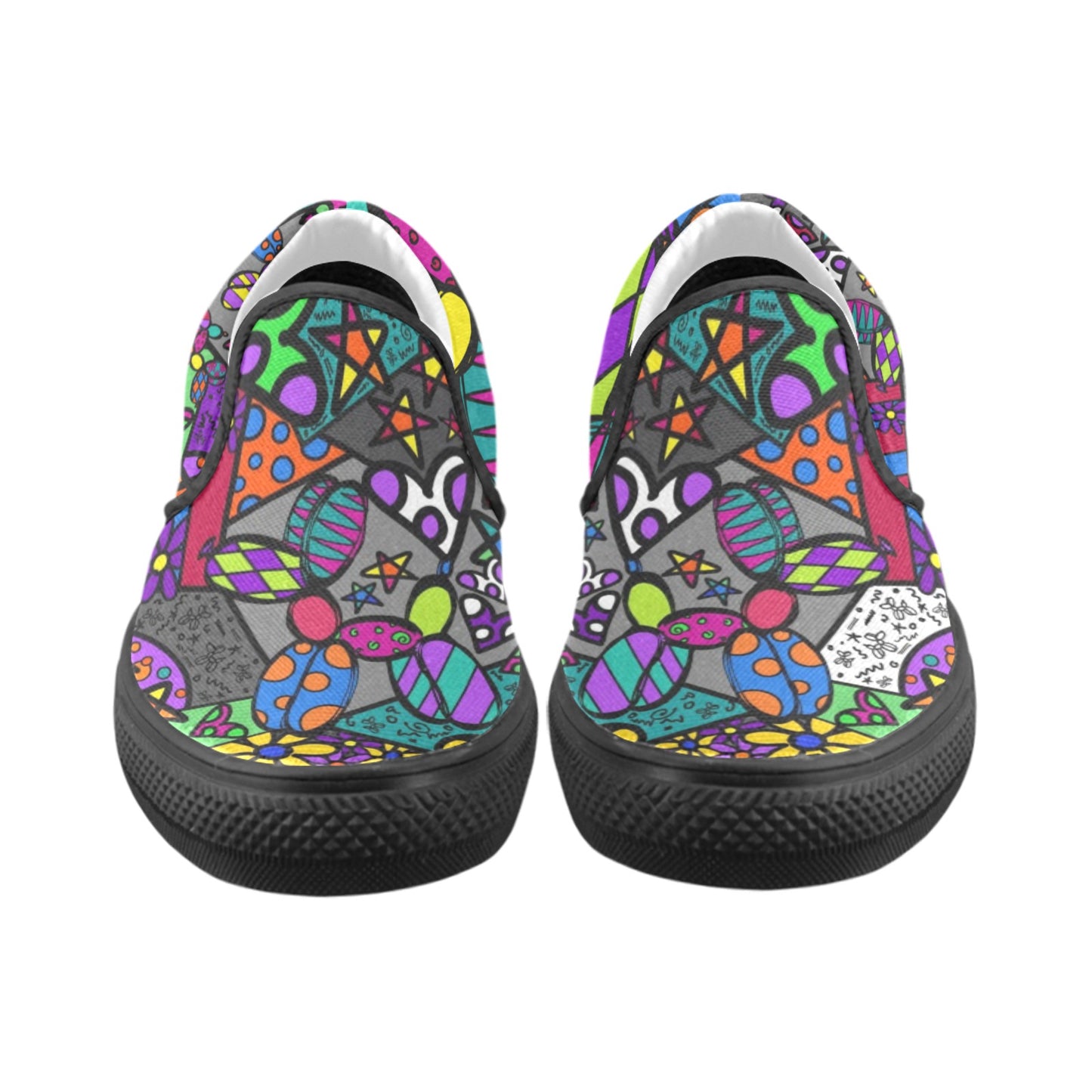 Colourful patchwork balloon animal shoes for kids entertainers