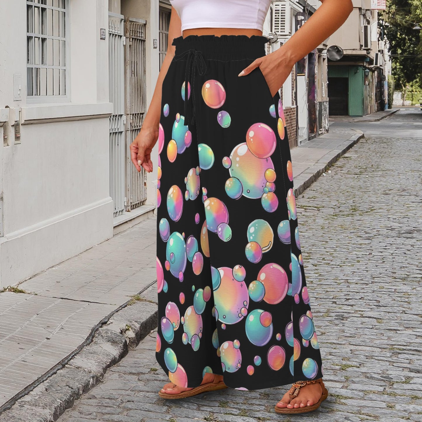Paddle Pop - Wide Leg Pants with Pockets