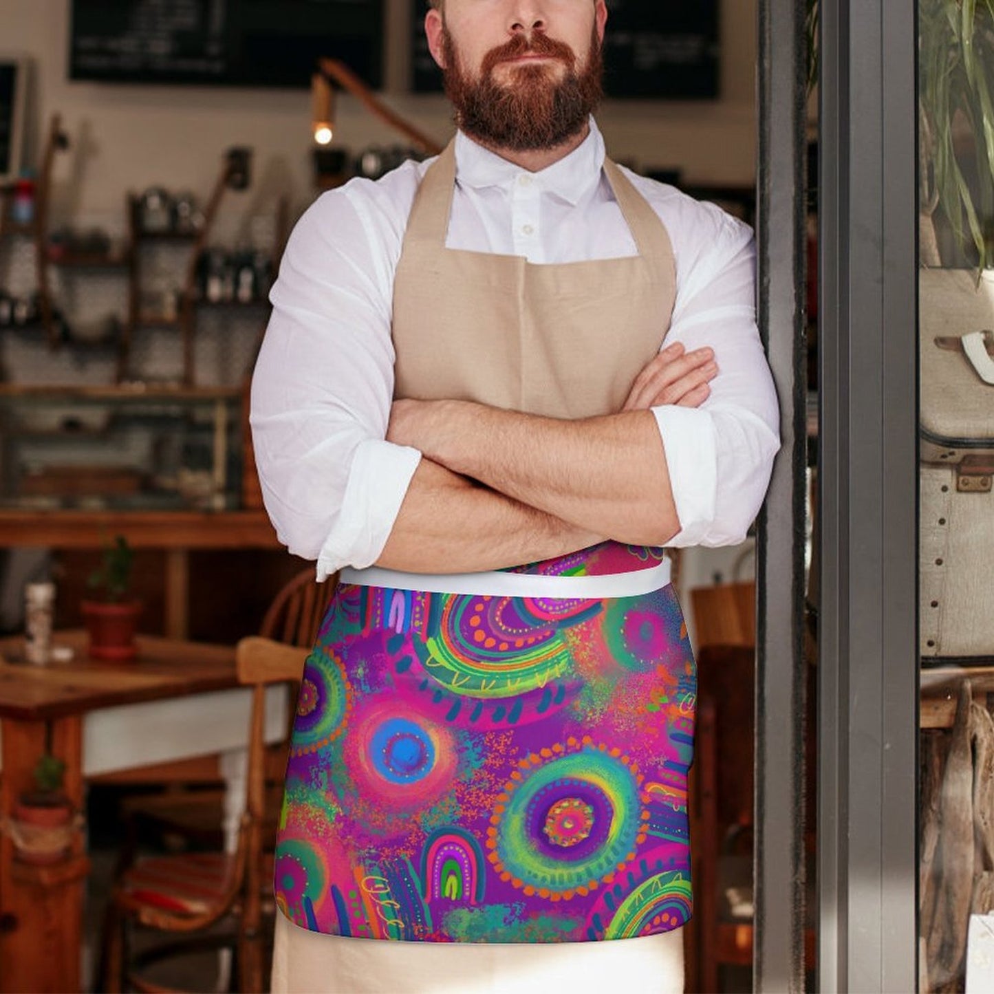 Rainbow Rhapsody - Half Apron Waterproof apron