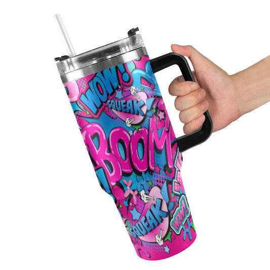 Pink and Blue Balloon dog tumbler