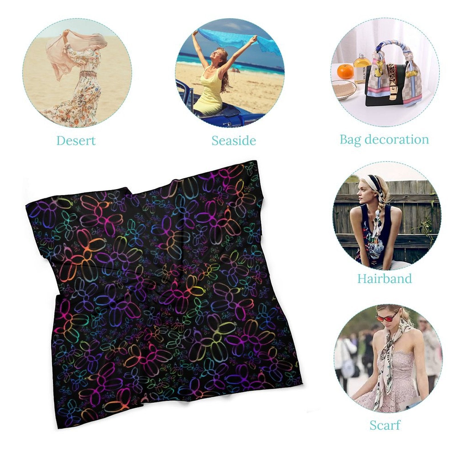 Rainbow balloon animal scarf