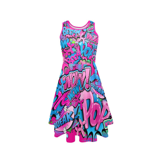 Pink and Blue dress with balloon dogs for balloon twisters and entertainers