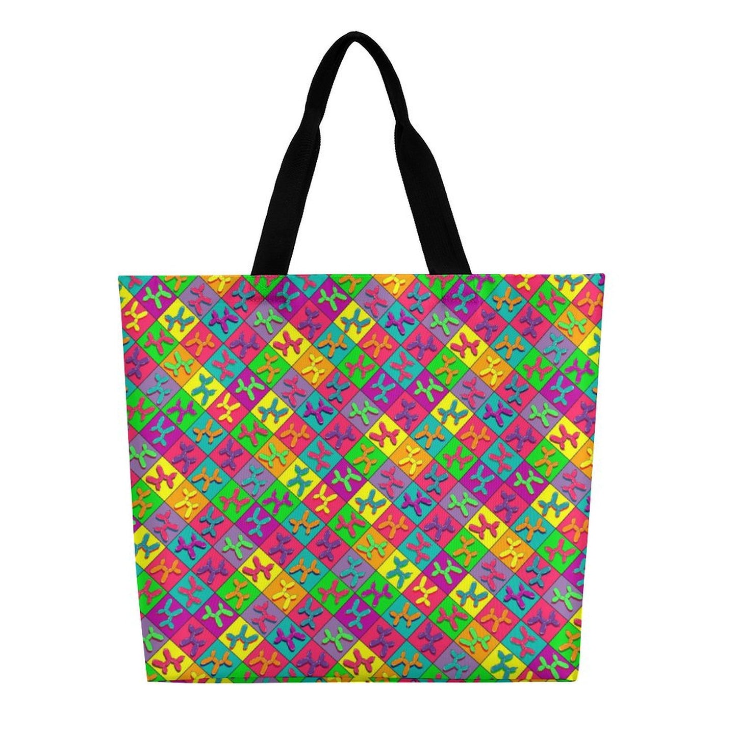 Colourful grocery bag covered in balloon dogs
