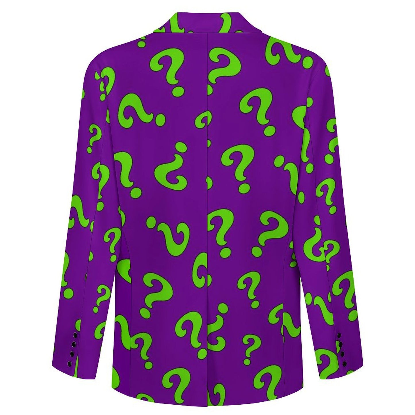Entertainer jacket purple with green question marks