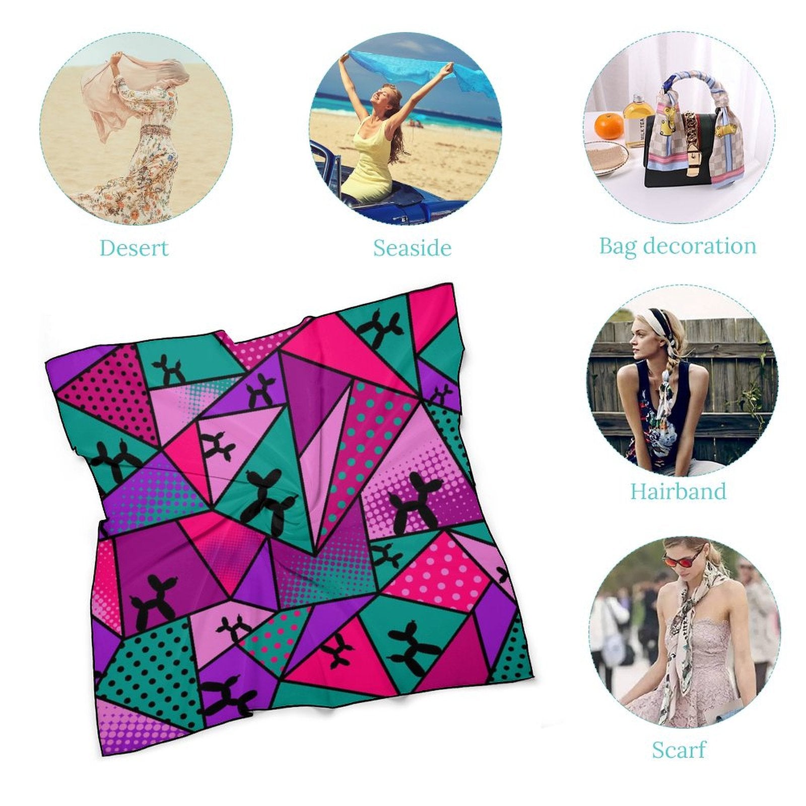 Colourful balloon animal scarf for entertainers