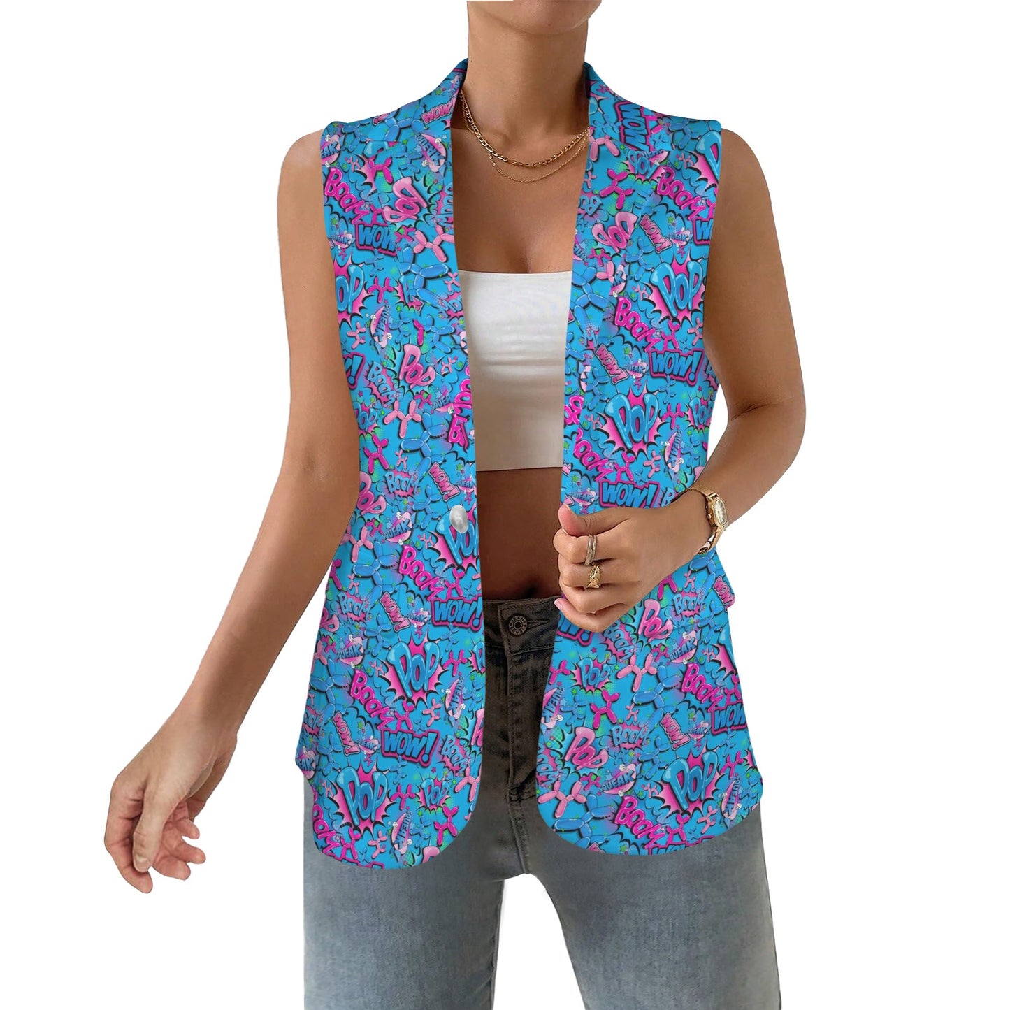 Blue balloon dog vest for balloon artists and entertainers