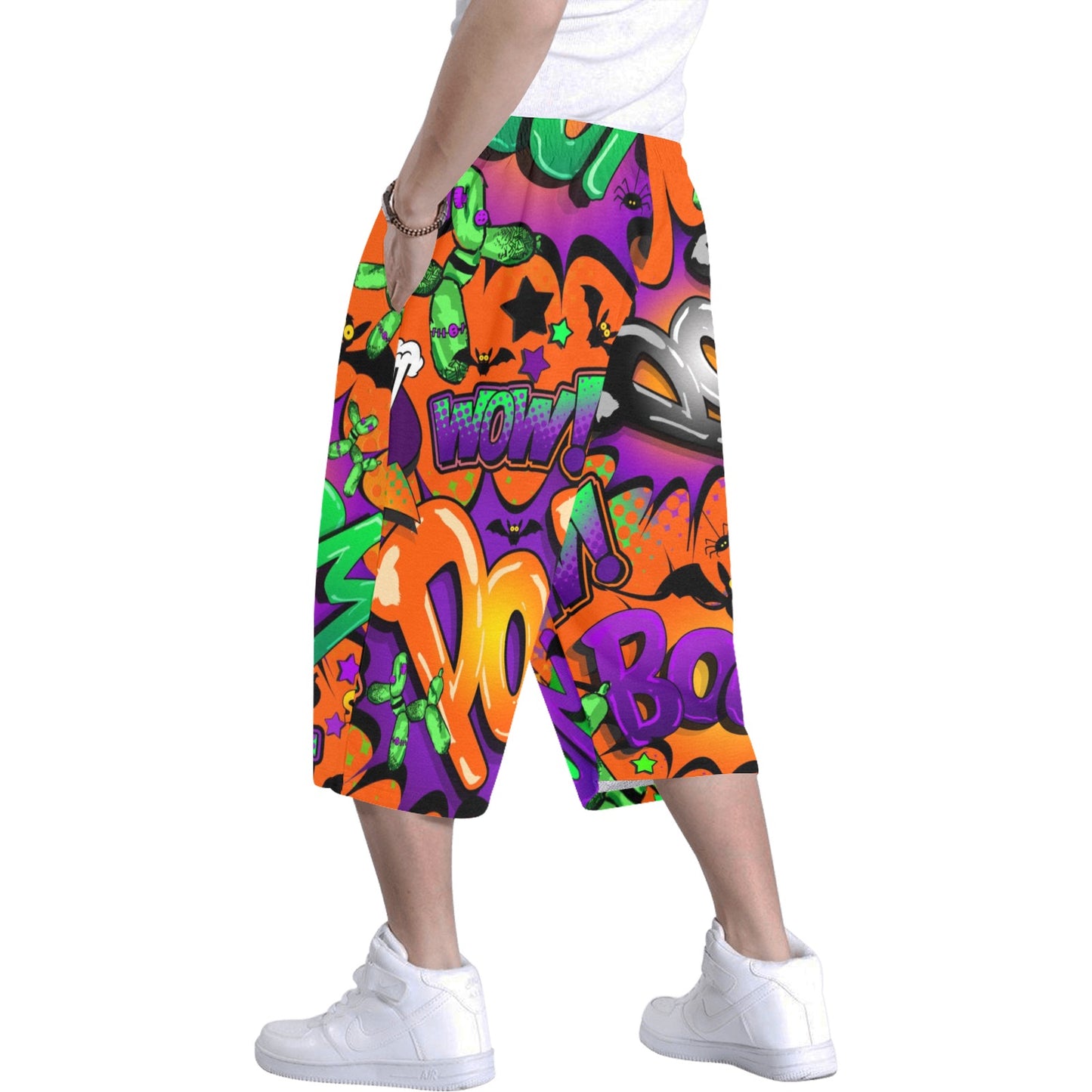 Pop art Halloween Shorts Orange