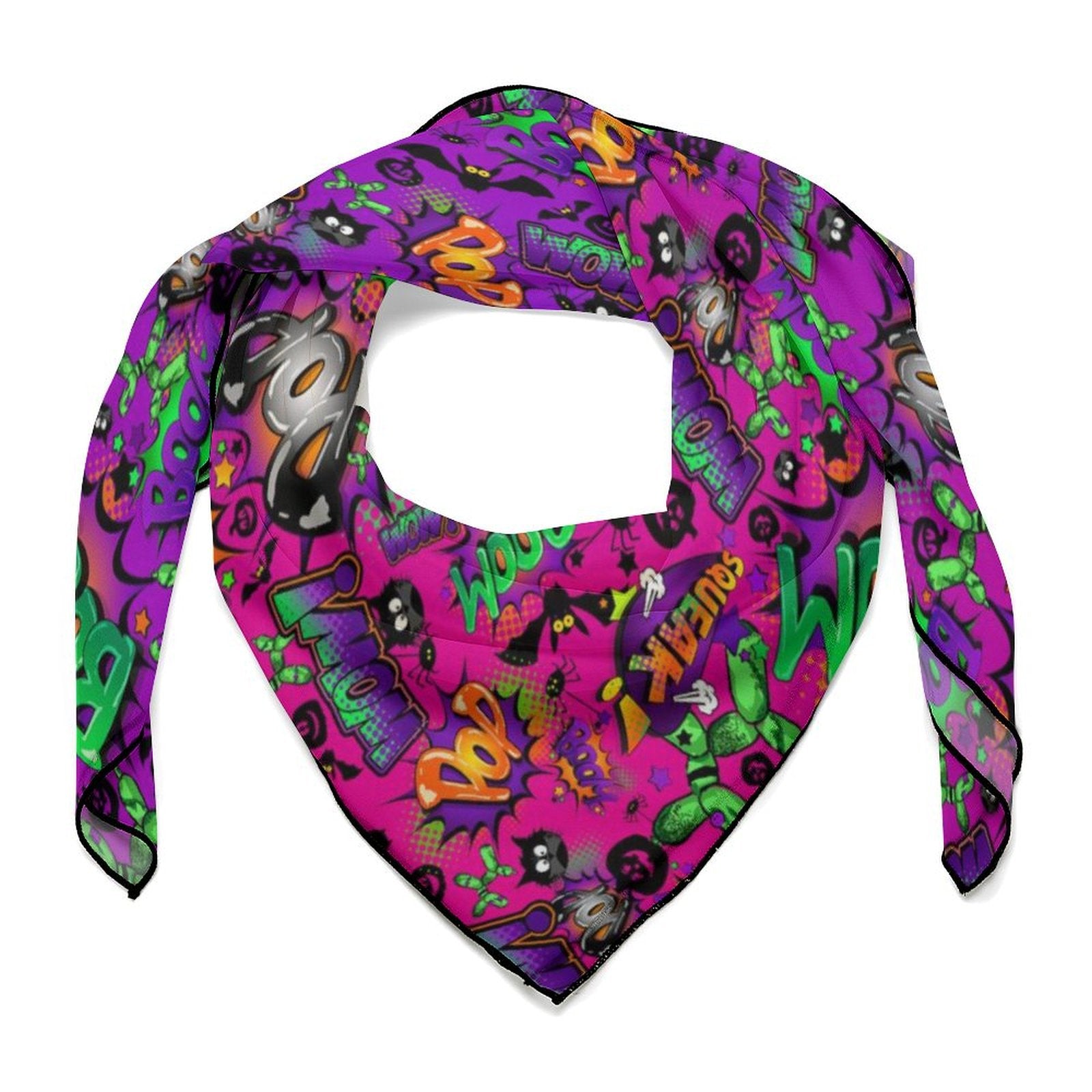 Scarf with purple Halloween balloon dog design