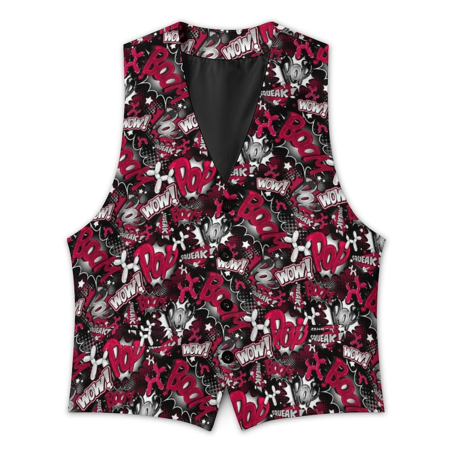 Waistcoat for balloon twisters and face painters Red white and Black