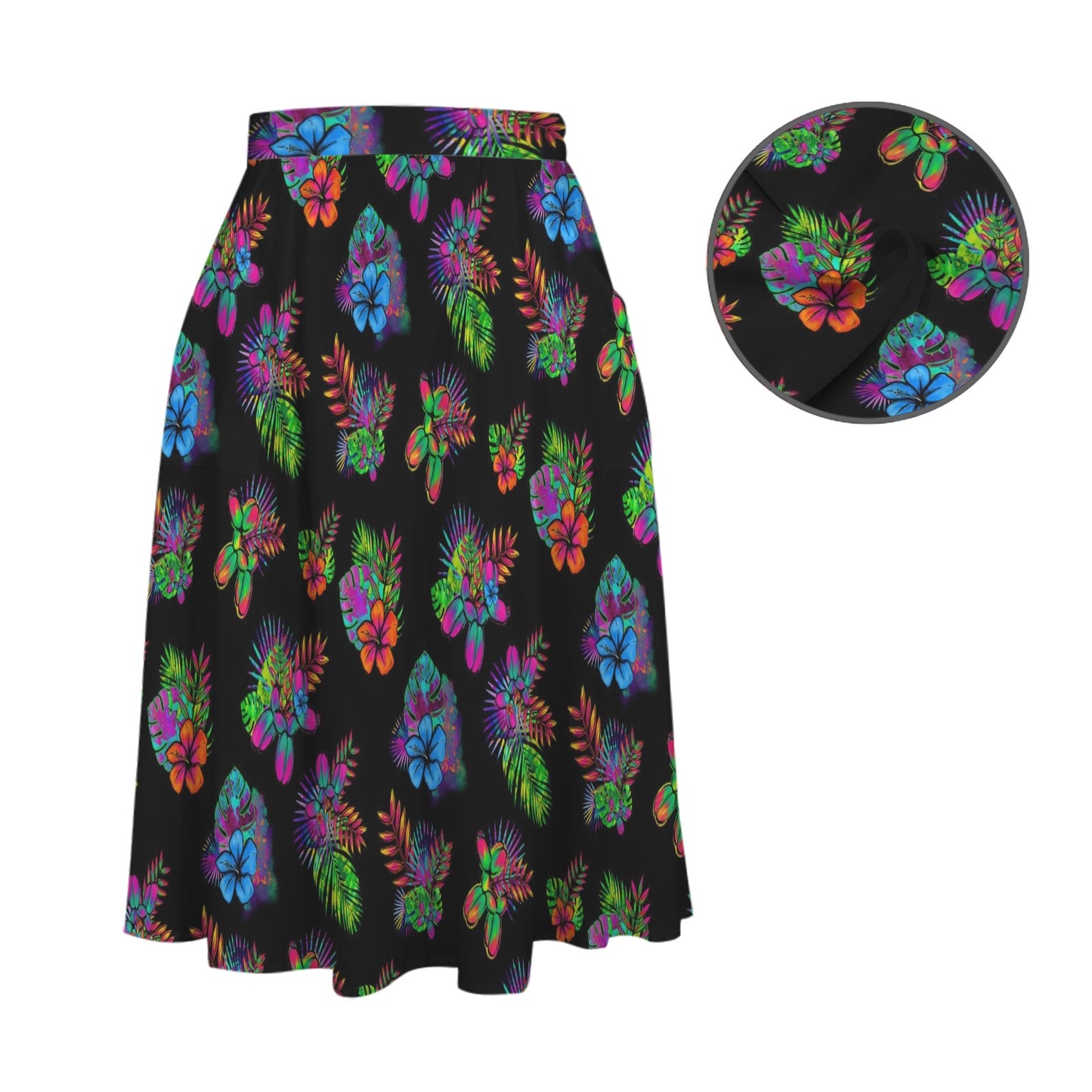 Black skirt with tropical flowers and balloon animals for kids party entertainers