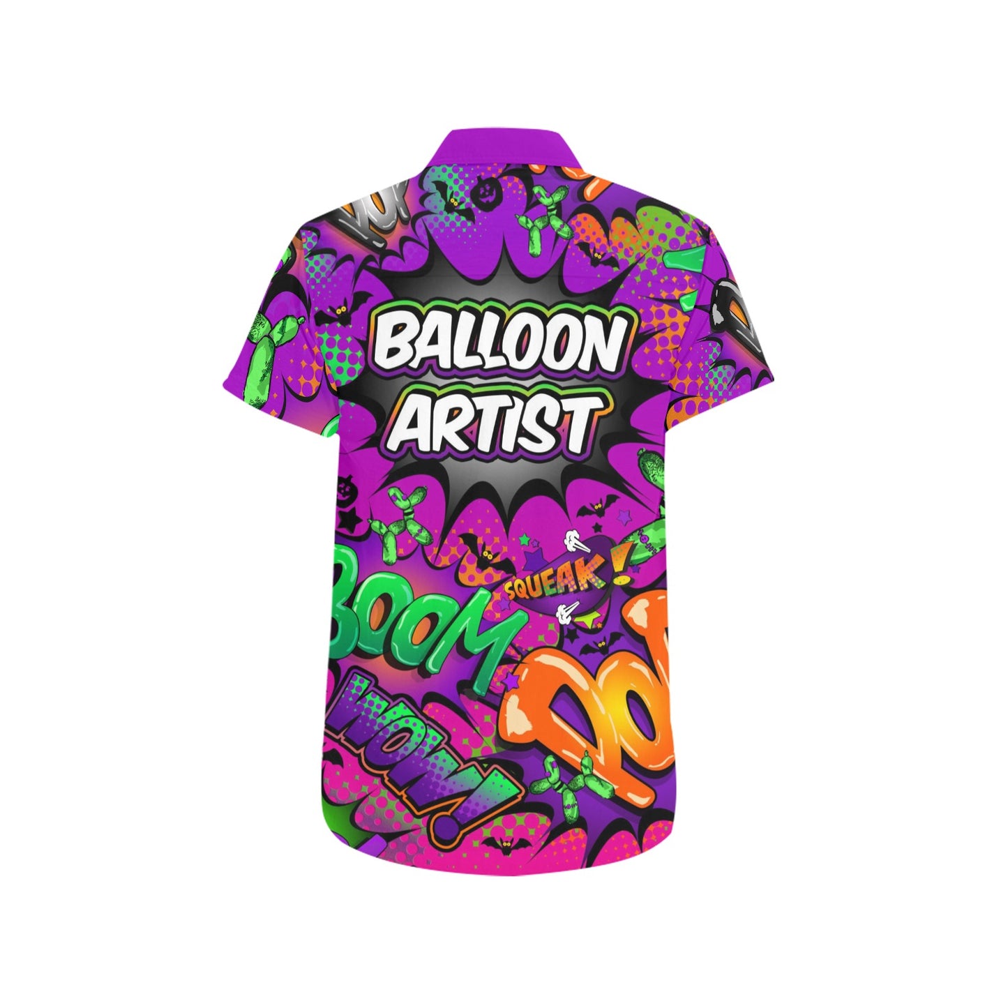 Professional Balloon Artist or Balloon Twister shirt in Halloween Purple design