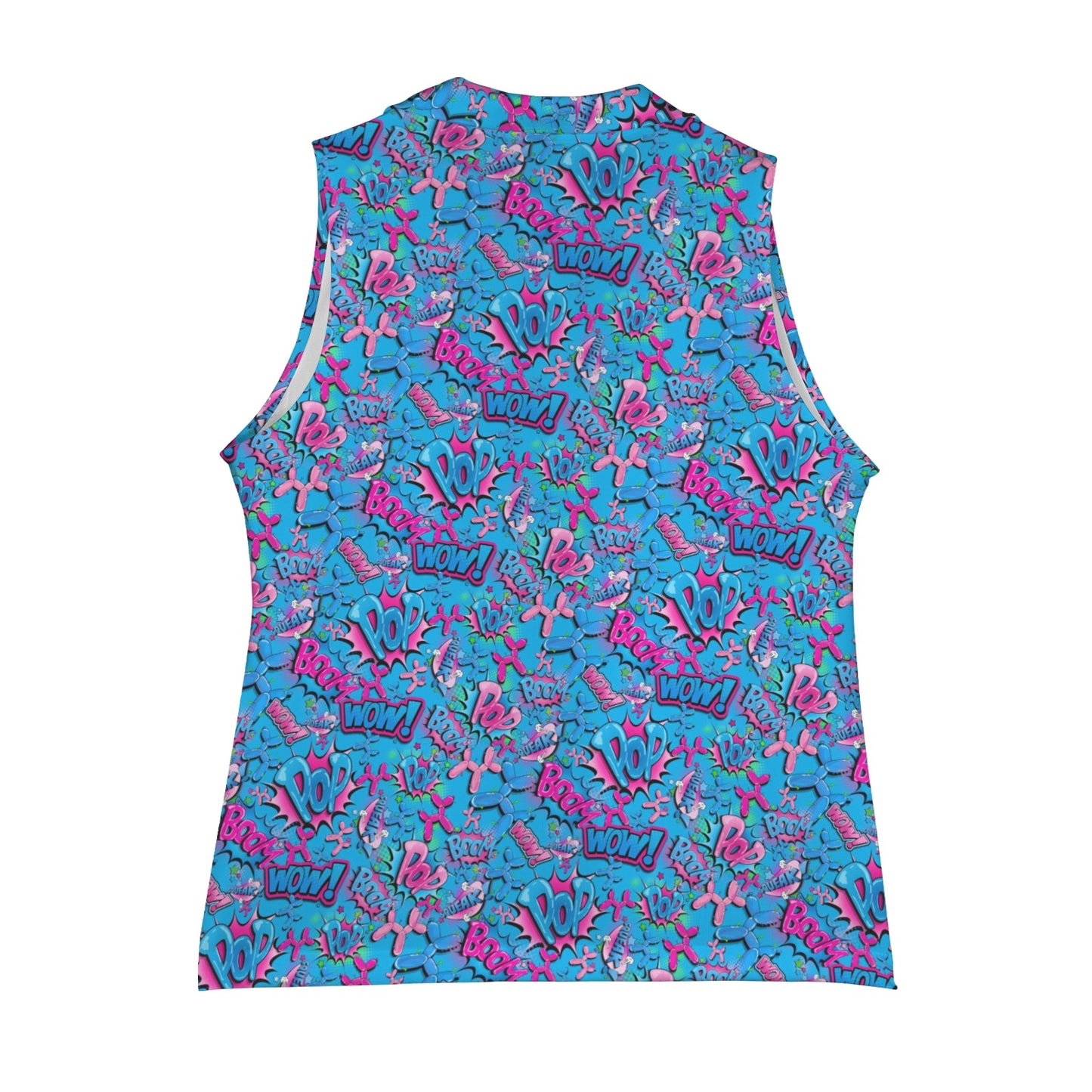 Waistcoat for female balloon twisters blue and pink Nifty BOOM design