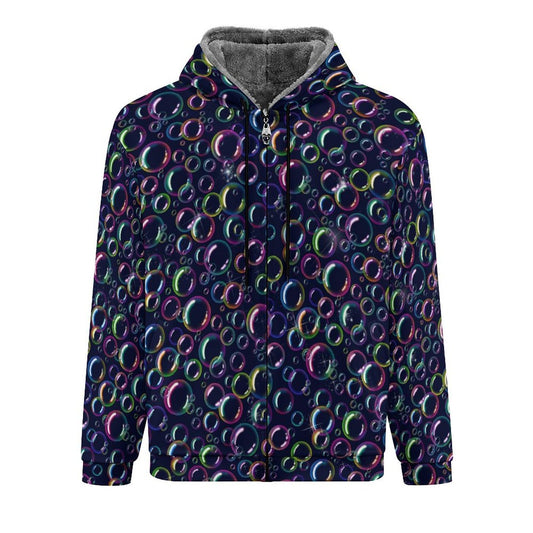 Fleece hoodie with colourful bubble design
