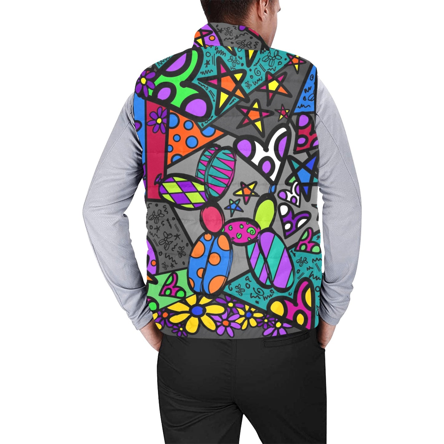 Patchwork Pup - Men's Padded Cozy Vest (XS - 2XL)