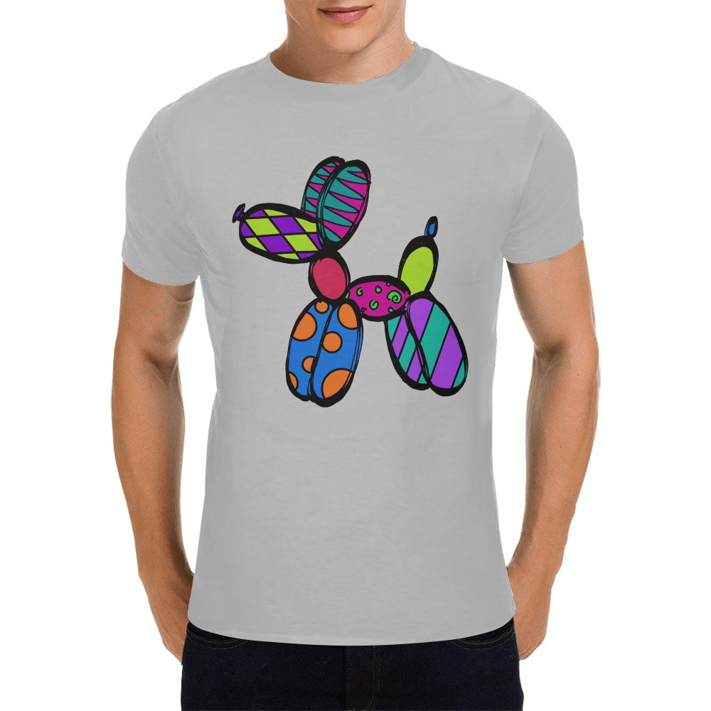 Patchwork Pup on Grey - Classic Men's T-Shirt