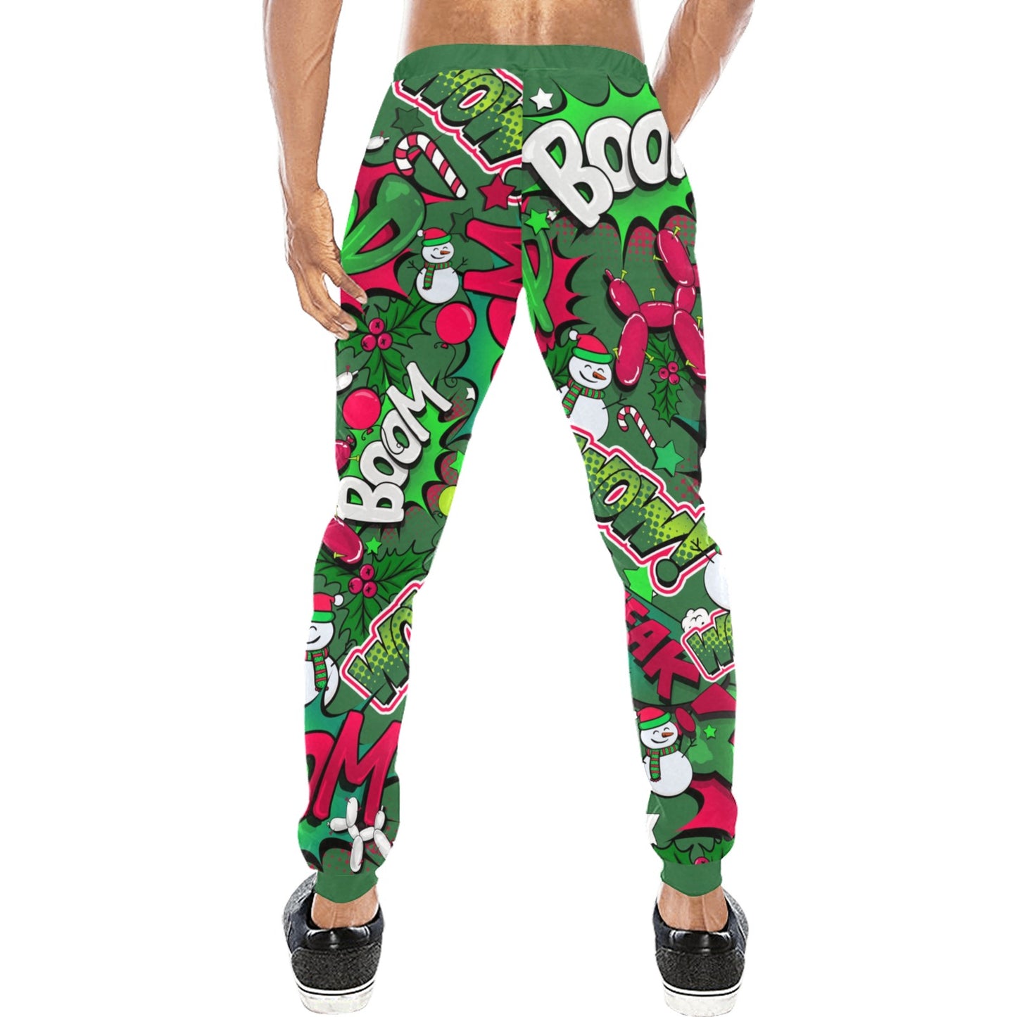 Green pop art Balloon dog Christmas pants